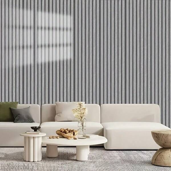 Self-Adhesive Vertical Stripe Foam Wall Panels, Waterproof And Moisture-Proof Wall Sticker, Floor Covering, Indoor Decor Wallpaper - Peel And Stick, DIY Decor, Suitable For Ceiling, Partition And Curved Surfaces