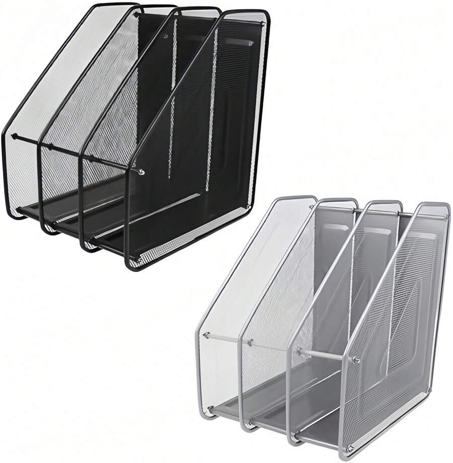 ENVIO GRATUITO y SIN MINIMO de compra!!! Estante de 3 columnas de malla metálica para documentos, soporte de archivos, revistas, periódicos, bandeja para organizador de escritorio de oficina en casa
