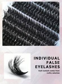 14 filas de pestañas postizas de imitación de visón 3D, 280 racimos, rizado D de 0.07mm, longitud mixta de 8-16mm, pestañas individuales rusas 3D naturales, herramientas de maquillaje