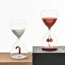 1 pezzo Clessidra in vetro borosilicato decorativo 3D con timer da 15 minuti, regalo per la gestione del tempo per amici e famiglia