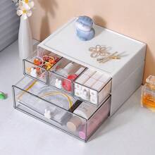 Desktop Cosmetics Storage Rack, Makeup Organiser,Drawer Organiser,Rabbit Stationery Storage Box, Desktop Drawer Storage Box, Stackable Drawer Storage Box, Rabbit-Style Drawer Storage Box, Multifunctional Organizer For Office And Dresser, Suitable For Space-Saving Design Of Family Dormitory Desk At The Entrance Of Hair Accessories, Stationery And Jewelry Bedroom Living Room.