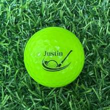 Balles de golf personnalisées, balles de golf personnalisables 3/6/9 pièces, personnalisez avec votre texte, 2 options de couleur, balles de golf haute visibilité à cœur en caoutchouc de haute qualité, cadeau inoubliable pour les golfeurs, idéal pour la Fête des Pères, remise des diplômes