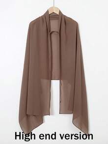 1 件女士纯色雪纺头巾，弹性设计，舒适的阿巴亚配饰和透气围巾，适合日常佩戴的女士面纱 - 鬆緊雪紡頭巾 - 查看 28