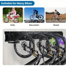 Bike Rack Wall Mounted, 4 Bicycles + 3 Helmets, Space Saving Vertical Bike Rack, Garage Bike Hangers, Indoor Cycle Stands Storage Holder For Road Bikes - 4 Bicycles + 3 Helmets - View 2