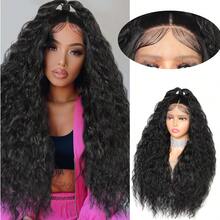 Peluca con frente de encaje sintético largo y liso de 13*4 pulgadas de color azul claro, peluca sin pegamento lista para usar, pelucas de encaje de cabello azul claro para mujeres para fiestas y cosplay - Multicolor - Ver 23