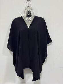 Women's Cover-Up Blouse, Cropped, Boho Chic Style, Multi-Shape, Summer 2025 - màu đen - Xem 2