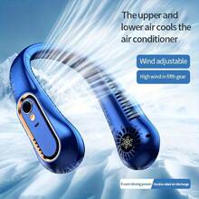 Ventilador de cuello USB portátil - Utilizable, recargable, ventilación flexible de 360°, funcionamiento silencioso, flujo de aire potente - Adecuado para exteriores, regalo de estudiante/cumpleaños