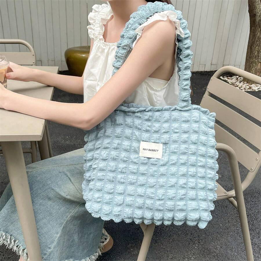 Yankee Clouds Bubble Clouds Shoulder Bag Vest Bag Women Student Simple Handbag Canvas Bag Canvas Bag