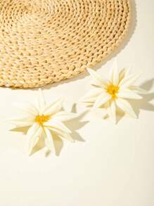 imoli 1 Paar minimalistisch, boho-stil geflochtene perlen blumen-förmige asymmetrische ohrstecker, modisch für frauen, tolles geschenk für freunde und familie