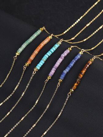 1 szt. Czeski naturalny naszyjnik z kamienia dla kobiet różowy kwarc przezroczysty kryształowy koralik wisiorek luksusowy złoty kolor stal nierdzewna ogniwo łańcuszek choker naszyjnik biżuteria H654