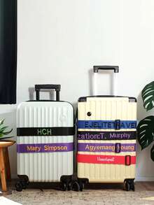 Customized Embroidered Luggage Strap (180cm X 5cm): Can Embroider Your Name/Text, Personalized Luggage Belt, Embroidered Strap, Luggage Identification Tag, Gift For Her, Travel Accessory - Multicolor - View 5