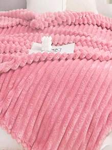 1pc Pink Striped Soft, Cozy & Plush Fleece Blanket/Throw, Suitable For Bedroom & Guest Room