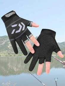 1 Pair 3-Finger Fishing Gloves, Waterproof Saltwater/Freshwater Fishing Gear, Anti-Slip Breathable Leather Fingerless Gloves For Fishing, Cycling, Sports, Suitable For Summer