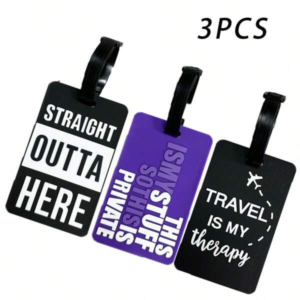 The New Simple And Three-Dimensional Letter Pattern Luggage Tag And Bag Hanger Can Mark The Name And Address On The Back To Prevent The Bag From Being Lost. It Is A Good Item For Both Men And Women On Business Trips And Travels Travel Essentials Travel Accessories Vacation Summer Holiday Back To School Mini Travel Products