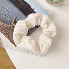 7 Stück Gänseblümchen/Sahne-Kremschnitten Scrunchies Haargummis, plissierte elastische Haarzubehör, stilvolle & vielseitige für den täglichen Gebrauch, Frühlings-/Sommer-Haargummis für Zöpfe