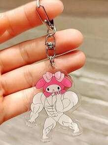 Sanrio 1pc Hello Kittyes Kuromi Cinnamoroll Acrylic Keychains - Cute Cartoon Keychain Pendants Funny Fitness Styling