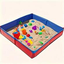 Portable Sensory Sandbox, Foldable Sensory Sand Box Container, Sand & Water Tray, PVC Pet Bathtub, Mobile Folding Water Pool/Swimming Pool, Sand Pit Cleaning, Ideal Holiday & Christmas Gift - Multicolor - View 2