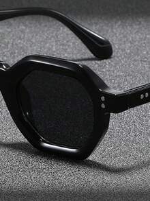 1 件男士多边形复古个性化百搭街头风格时尚眼镜，适合海滩、派对、骑自行车返校时尚学院风 - 彩色 - 查看 9