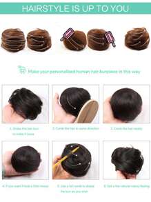 3 Inch Elastic Rubber Band Fake Hair Bun Synthetic Straight Chignon Clip In On Hair Tail Extension Updo Hair Bun Hair Piece For Women