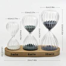 1 set di timer a strisce da 3/6/15 minuti con base in legno, decorazione ornamentale, strumento di gestione del tempo per ufficio/studio