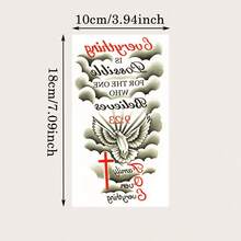 1 件创意个性化设计临时纹身贴纸，包括和平、十字架、经典名言、人体艺术，防水防汗，易于粘贴和去除，适合生日派对、聚会、音乐节 - 黑色 - 查看 3