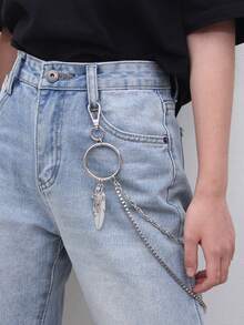 朋克风镂空装饰腰带，时尚百搭韩版PU皮带女腰带，可调节腰链 - 銀色 - 查看 7