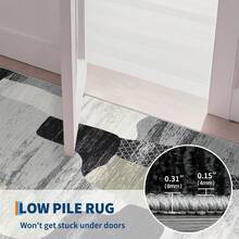 Modern Abstract Runner Rug Indoor Non-Slip Decorative Carpet Foldable Thin Carpet For Bedroom Living Room Office Laundry Hallway - 灰色 - 查看 9