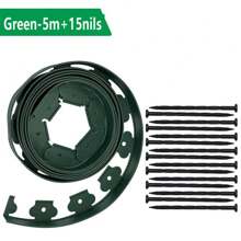 1 Packung 10m lang x 5cm breit Garteneinfassungs-Set mit 30 Stück Nägeln, modisches Outdoor-Design, L-förmiges Zurückhalteband, Rasenisolierband, verstärkt, für Rasen, Landschaftsgestaltung, Blumenbeete, Isolationsbänder, dekorative Einfassung