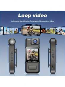 2025 180° Rotating Lens Action Camera With Enhanced Night Vision, 1080P HD Video, Motion Detection, Loop Recording, 1000mAh Rechargeable Battery & Color Display For Outdoor Sports, Travel, Pets, Everyday Use, Travel Recording Device | Sleek Camera Design | Highresolution Capture