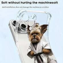 Karate Dog Mobile Phone Case, Designed With Black Belt And Karate Gi, Suitable For IPhone 16, 15, 14, 13, 12 And 11 Pro Models, Made Of TPU Material, And Provides Shockproof Protection. Perfect For Family, Friends, Children, Birthdays, Spring, Holidays, Boyfriends, Girlfriends, And Valentine's Day Gifts - Clear - View 4