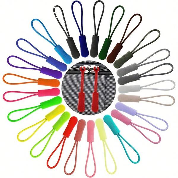 50pcs Mixed Color Zipper Pull Replacement Tags, Durable Zipper Extension Fixer For Suitcases, Backpacks, Jackets, Wallets, Handbags - Various Color Zipper Pulls Set