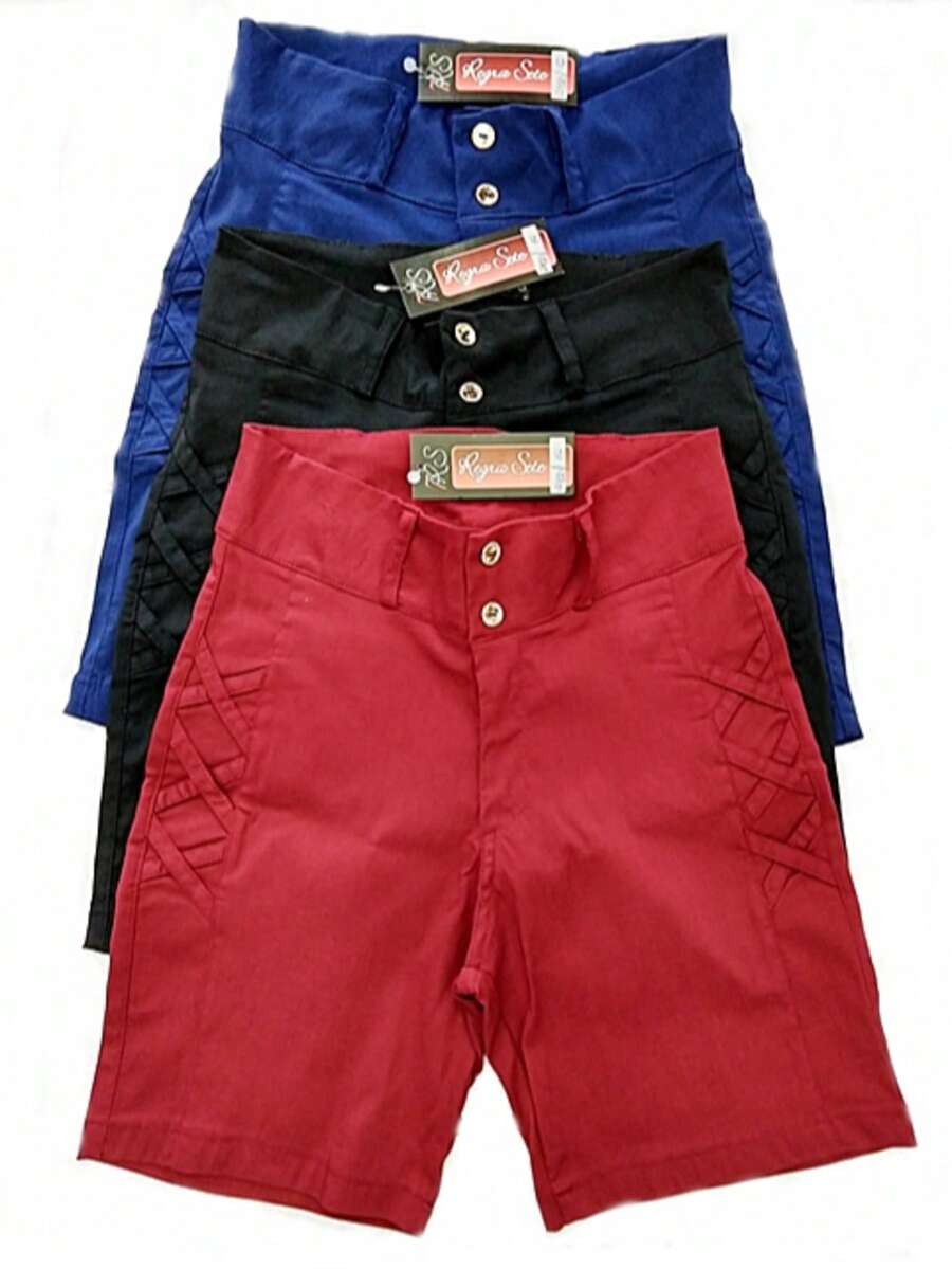 Women's Bermuda Shorts In Bengaline With Lots Of Elastane Fits Really Well - Gỗ đỏ - Xem 1