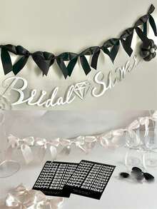1 Stück Schleifen-Girlanden-Banner, rosa Geburtstags-Party, Schleifen-Party Dekorations-Banner für Bridal-Shower, Hochzeitsgeschenke, Party-Zubehör, Verlobungsvorräte, dekorative Schleifen-Bastelei für Partys, Geschenkverpackung, Hochzeitsdekoration, Do-It-Yourself Accessoires