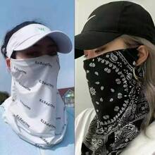 Lightweight Breathable Ice Silk Sun Protection Face Mask, Outdoor Neck Gaiter With Ear Loops, Unisex