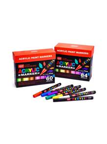 Set di pennarelli acrilici da 240/60/36 colori, set di pennarelli, impermeabili, durevoli, non sbiadiscono facilmente, adatti per pittura, illustrazione, arte fatta a mano e altri progetti creativi e di fai da te, adatti per adulti su carta, tessuto, legno, roccia, plastica, vetro, ceramica, zucca, pennarelli