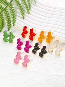 1 par de brincos pendentes com folhas decoradas, delicados e multicoloridos, adequados para uso o ano todo, adicionando vitalidade natural.