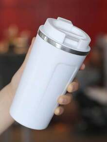 1 pieza Taza de diseño Taza de viaje aislada de acero inoxidable, Taza de café de acero inoxidable 304 de alta gama refinado con pajita, Botella de agua portátil - Multicolor - Ver 13