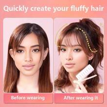 2 peças/1 peça modeladores de cabelo sem calor com ganchos autoadesivos - ferramenta de modelagem de cabelo fofa faça você mesmo, modelador desleixado para raízes, franjas, adequado para todos os tipos de cabelo