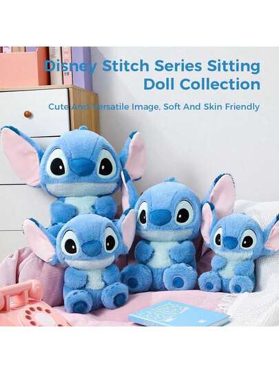 Miniso Stitch Basic Sitting Stuffed Animal Plush Doll, High Quality Plush Sleeping Pillow, Cute Sofa Bed Decoration,Perfect For Photo Prop & Birthday Gift(1 PC)