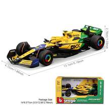 Burago 1/43 Scale F1 MCL38 Monaco Grand Prix Collection - #4 , Diecast Model Car Ornaments Collection Alloy Racing Car