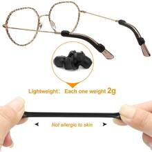 Anti-Slip Elastic Glasses Ear Grip Comfort Eyeglasses Retainers Behind The Ears For Reading Glasses Sunglasses ,Silicone Eyeglasses Temple Tips Sleeve Retainer, - Black&clear - View 1