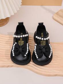 1 Đôi tất xỏ ngón chống trượt đính nơ PU giả ngọc trai thời trang & dễ thương, thích hợp cho các hoạt động ngoài trời, mặc hàng ngày, tiệc tùng và đi học, mùa xuân/thu - màu đen - Xem 8