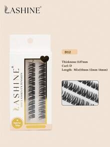 Lashine LASHINE 24 Clusters Individual Cluster Lashes 0.07mm D Curl DIY Lash Extension 10mm-14mm Mixed Lash Extensions Lash Clusters Individual Fluffy Lashes Soft And Natural Fluffy False Eyelashes Individual DIY Eyelash Extension At Home