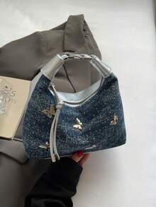 New Women Handbag Solid Color Minimalist Tote Bag One Shoulder Crossbody Bag Large Capacity - Royal Blue - View 6