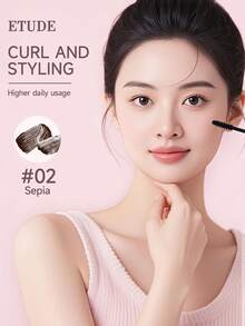 ETUDE 8g Curling & Defining Mascara - Waterproof & Smudge-Proof | 24-Hour Long-Lasting Curl, Clump-Free, Korean Volumizing Mascara - #02 Cocoa Brown - View 4