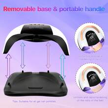 LKE 1PC UV Nail Lamp,UV LED Nail Lamp, Nail Dryer For Gel Polish, 4 Timers UV Nail Lamp Professional Nail Light, 57Pcs Lamp Beads And Automatic Sensor(White) - trắng - Xem 8