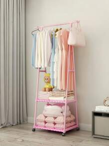 1pc Multifunctional Rolling Coat Rack, Sturdy & Fashionable Floor Standing Garment Rack, Easy To Assemble & Move, Suitable For Living Room, Bedroom, Entryway, Office, Home, Holiday & Christmas Gift, Kids Gift