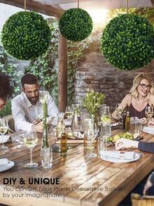 1pc Artificial Milan Grass Balls, Green Decorations, Two Choices Of Size, Artificial Plants, Easy To Remove, Easy To Care, Garden Decorations, School Dormitory Office Decorations, Outdoor Party Events Festive Birthday Party Decorations, Wedding Season, Graduation Season Decorations, Spring And Summer Decorations, Home Entrance Hotel Dining Room Living Room Bedroom Wedding Banquet Kitchen Garden Decorations - Green - View 7