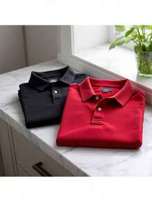 BLACK AND ROYAL Combo KIT 2 Men's Premium Slim Technological Polo Shirt - ĐEN ĐỎ - Xem 7