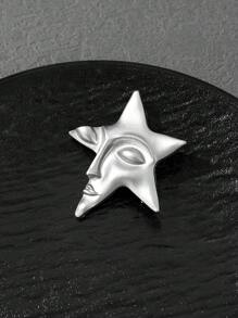 1 Stück modische europäisch-amerikanische Art Gesichts- und Pentagramm-Broschen-Anstecknadel, hochwertige Dekoration geeignet für den täglichen Gebrauch von Männern